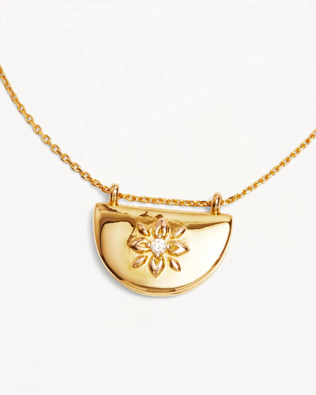 18k Gold Vermeil Lotus Locket Necklace