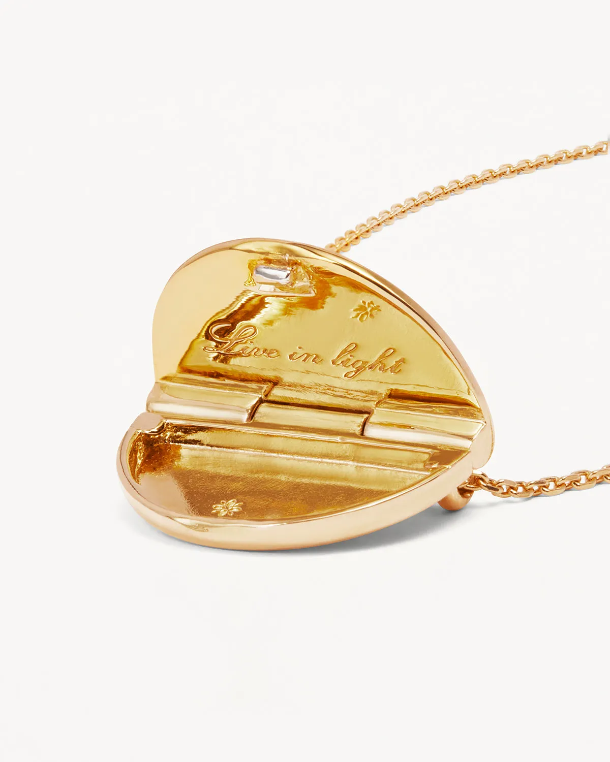 18k Gold Vermeil Lotus Locket Necklace