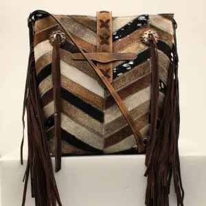 Angel Ranch Crossbody Bag in Chevron Brown