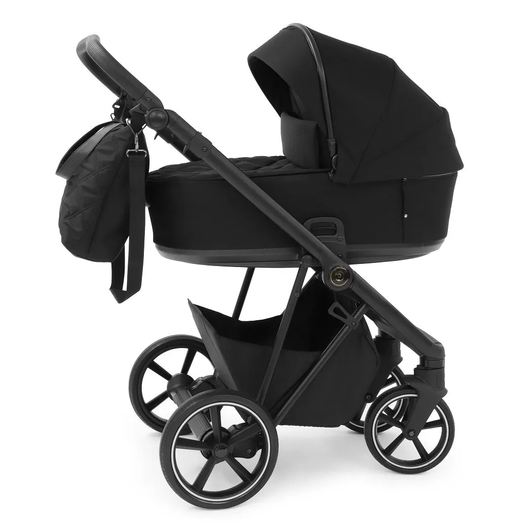 BabyStyle Prestige Vogue Pram Travel System (Black/Black/Ebony) with Isofix Base