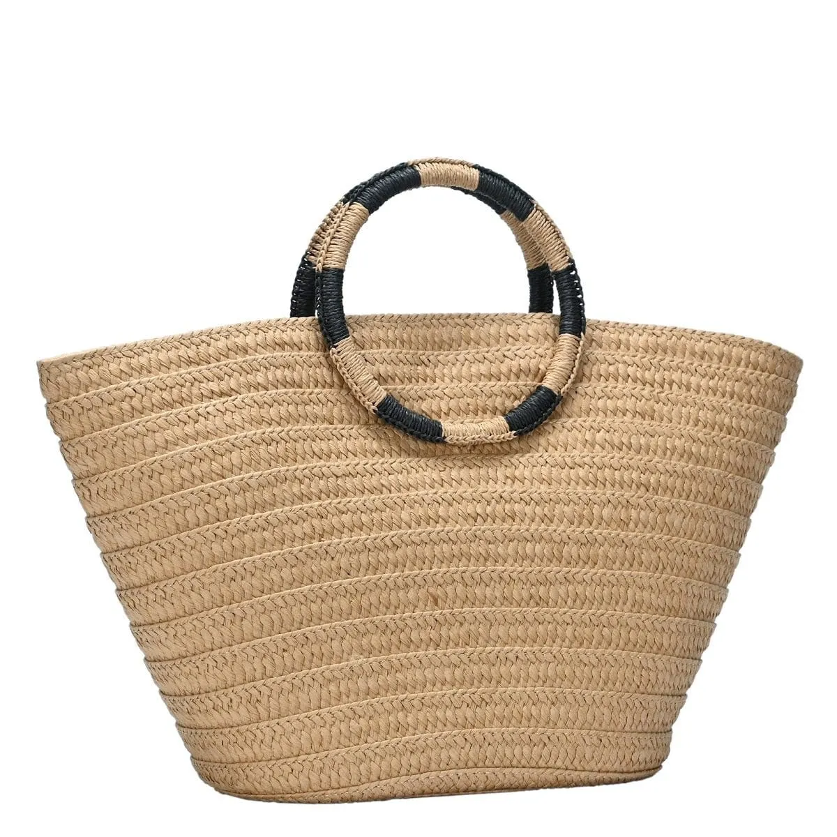 BGT2757 Circle Handle Straw Bags w/ Tassel