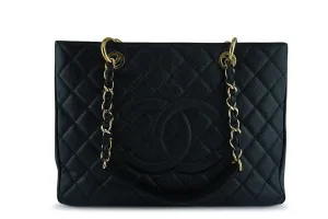 Chanel Black Caviar Classic Grand Shopper Tote GST Shopping Bag GHW