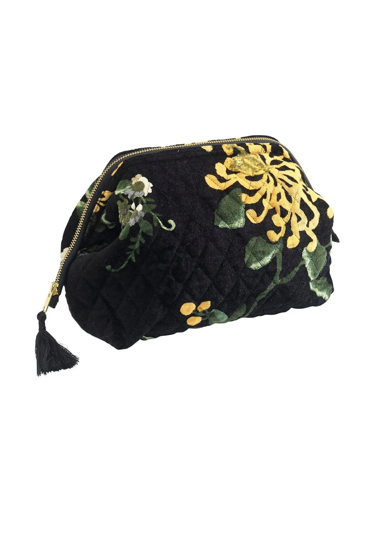 Chrysanthemum Black Velvet Pouch - One Hundred Stars