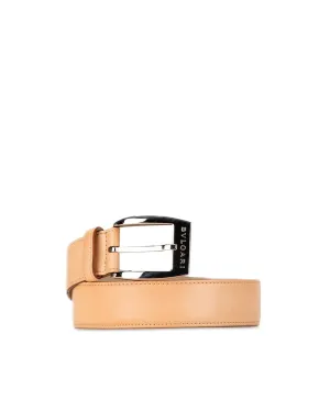 Classic Leather Belt with Metal Buckle