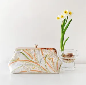 Daffodils / narcissisus Kimono Clutch | Upcycled from vintage Japanese Obi