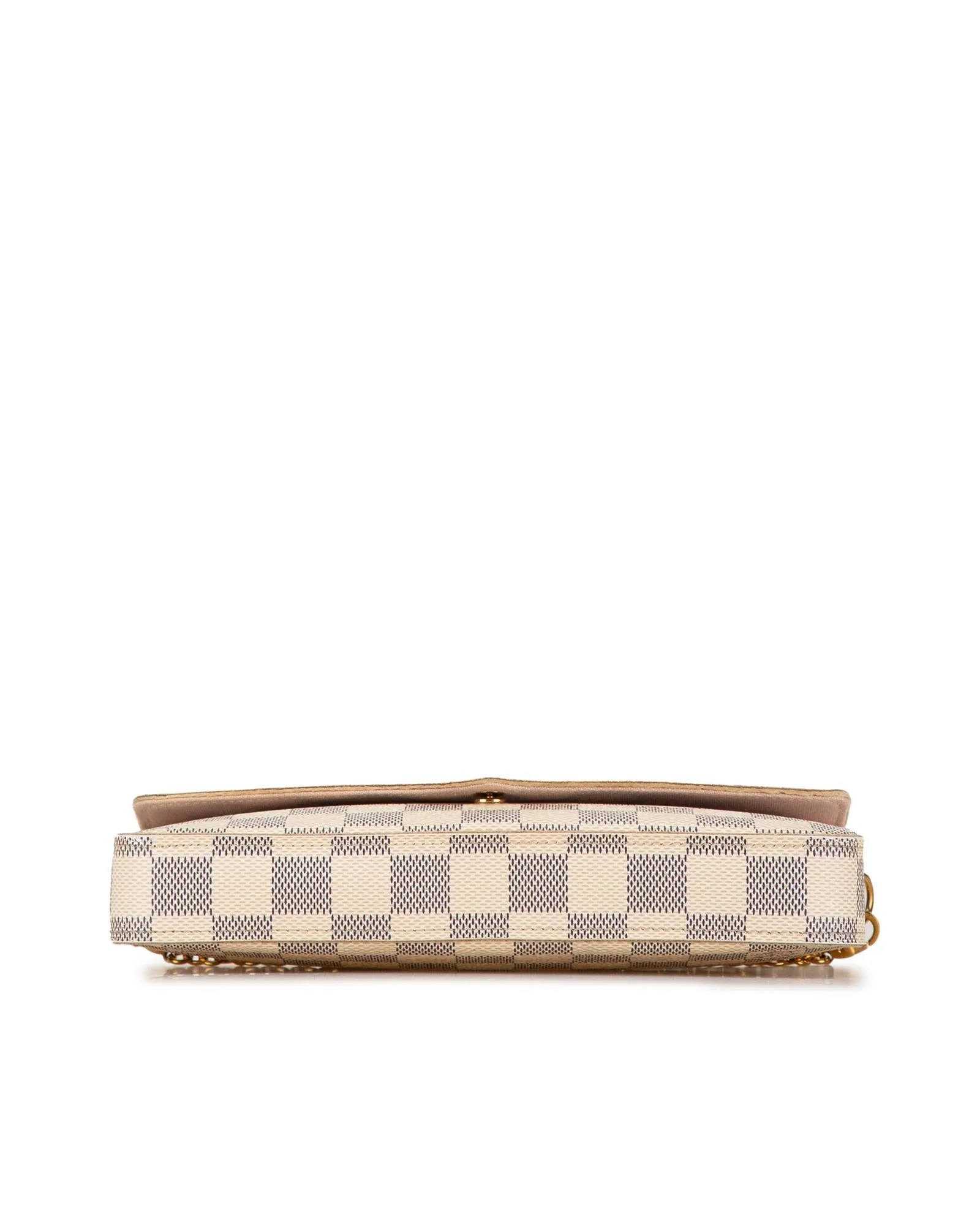 Damier Azur Canvas Crossbody Bag with Detachable Chain Strap