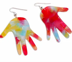 Earrings/Hand Shaped/Hand therapy jewelry/Acrylic colorful hands