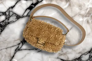 Fendi Sand Color Leather and Sequin Baguette Bag