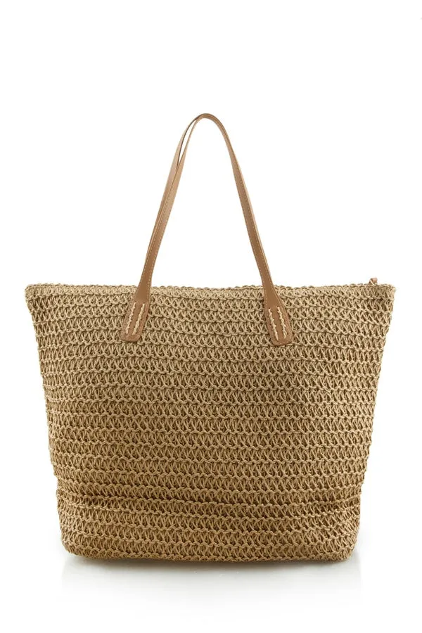 Hello Sunshine Straw Tote Bag