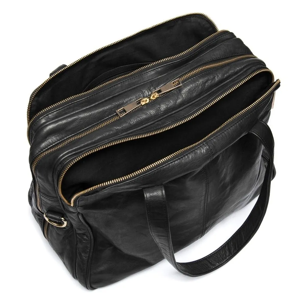 Large workbag in soft leather / 12012 - Black (Nero)