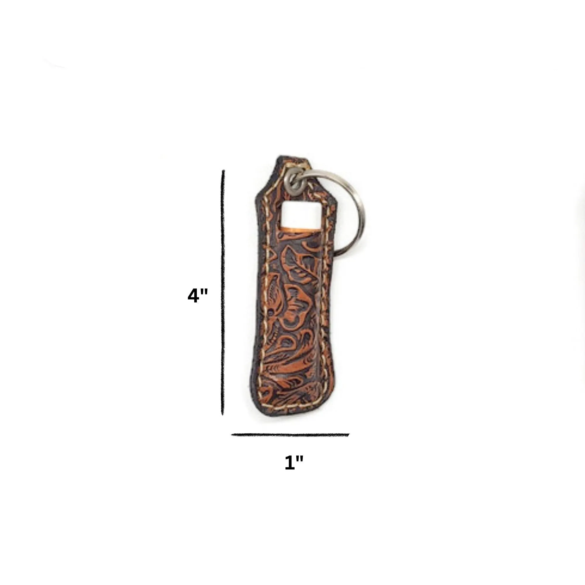 Leather Lip Balm Keychain