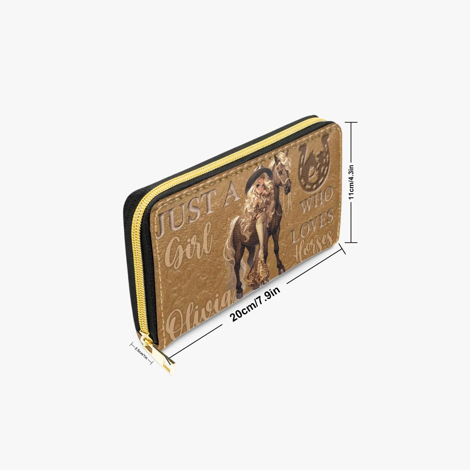 Long Type Zipper Purse - Just a Girl Who Loves Horses