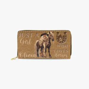 Long Type Zipper Purse - Just a Girl Who Loves Horses