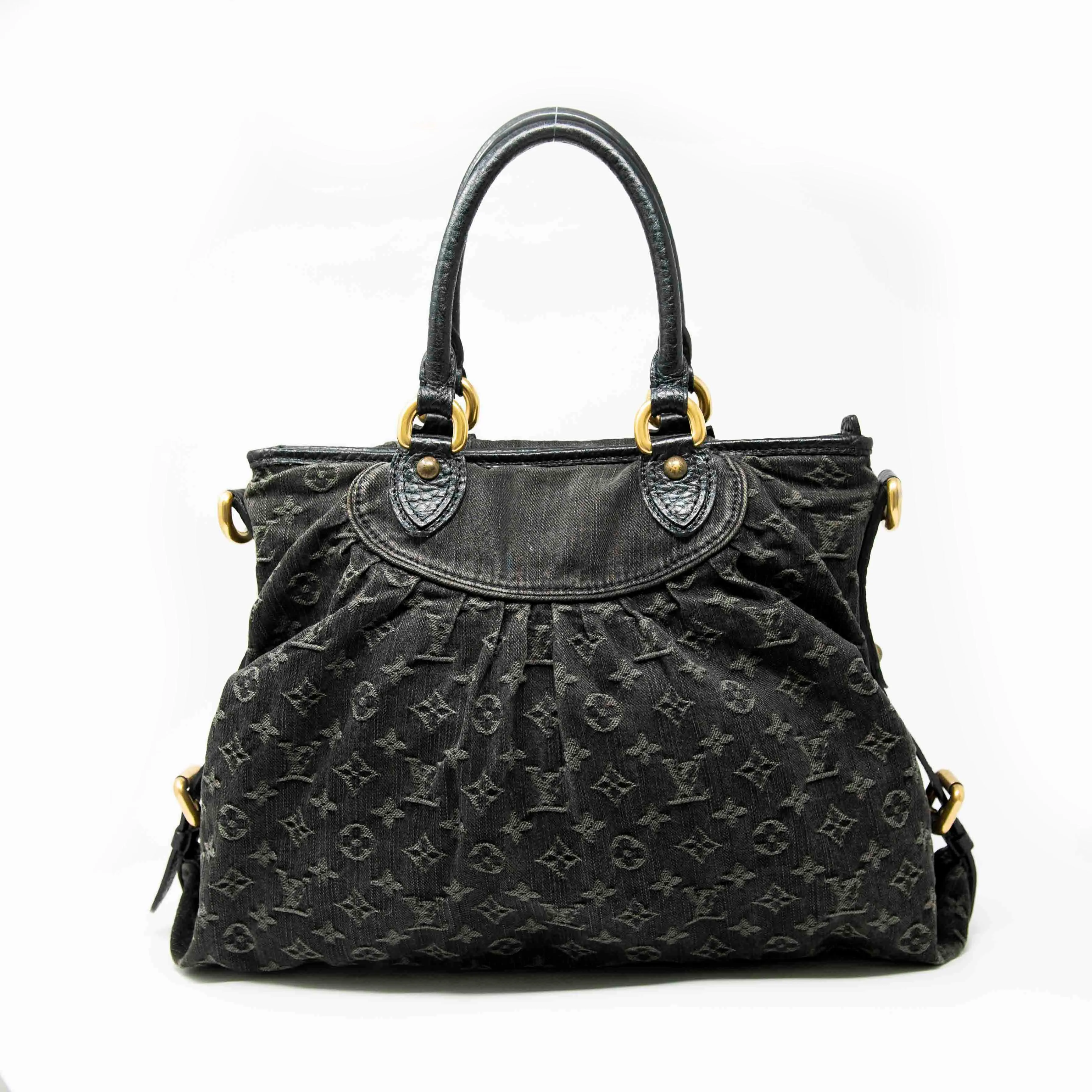 Louis Vuitton Black Monogram Denim Neo Cabby GM