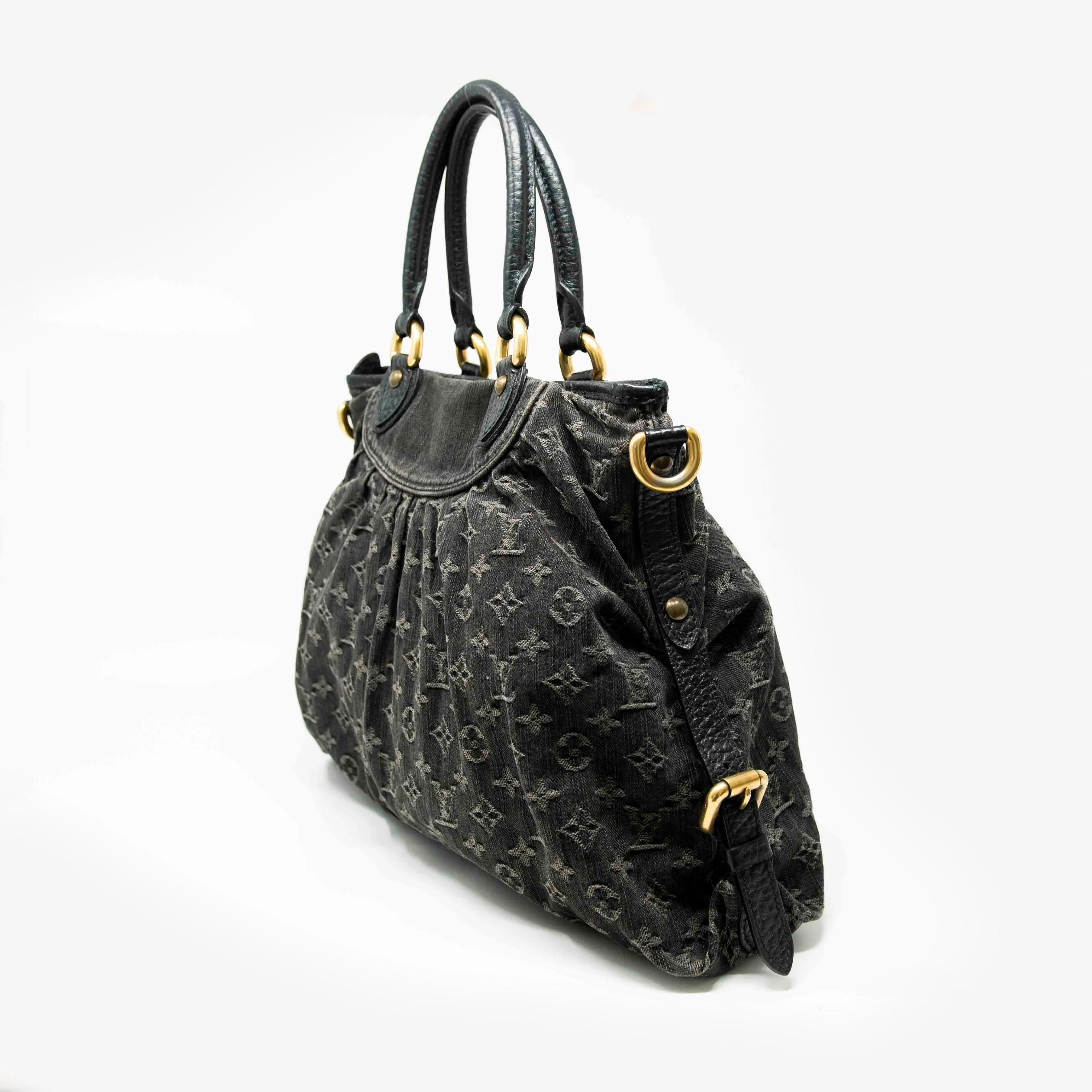 Louis Vuitton Black Monogram Denim Neo Cabby GM