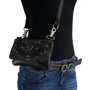 Milwaukee Leather MP8853 Women's 'Flower' Black Leather Multi Pocket