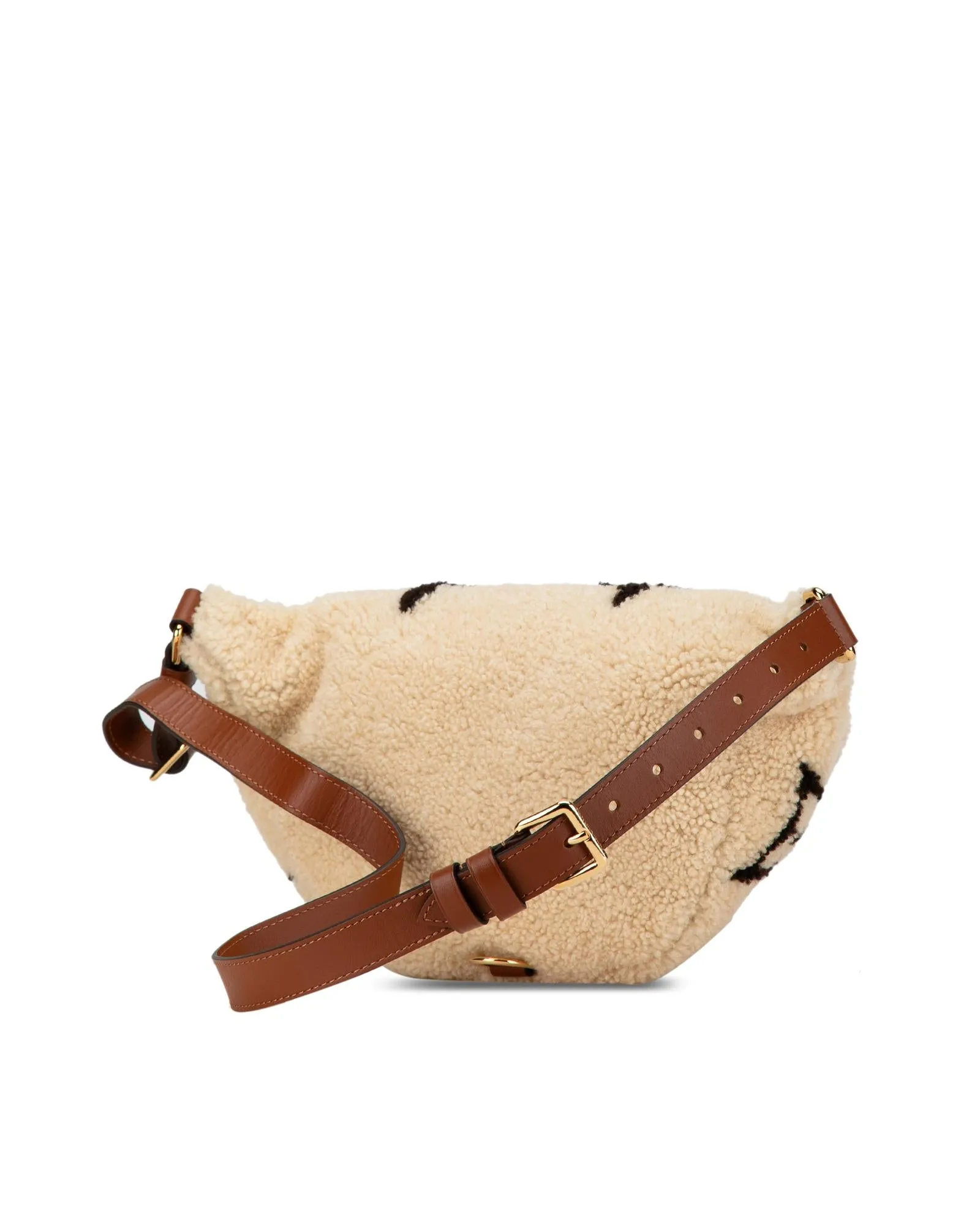 Monogram Giant Shearling Teddy Belt Bag with Leather Strap