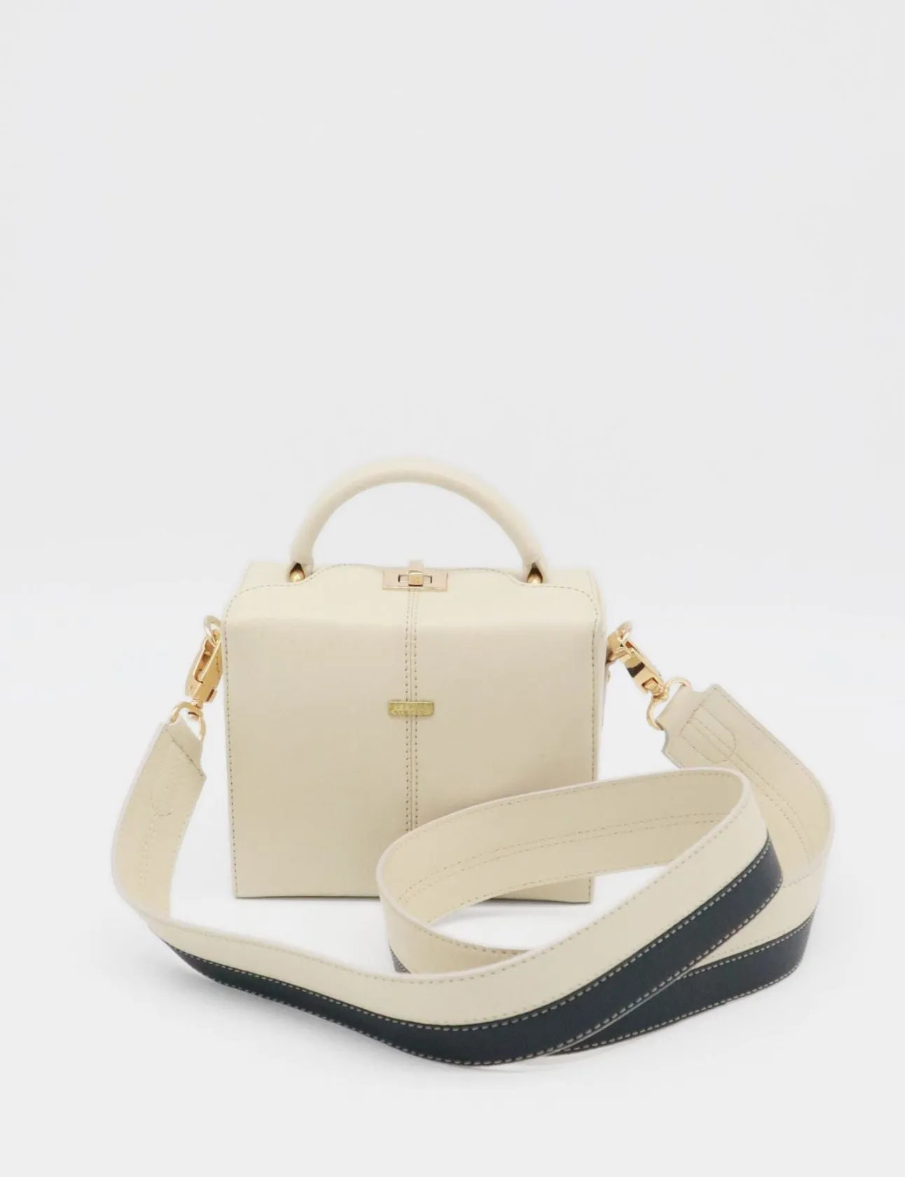 Purpose small cross body clutch in off white leather women's bag