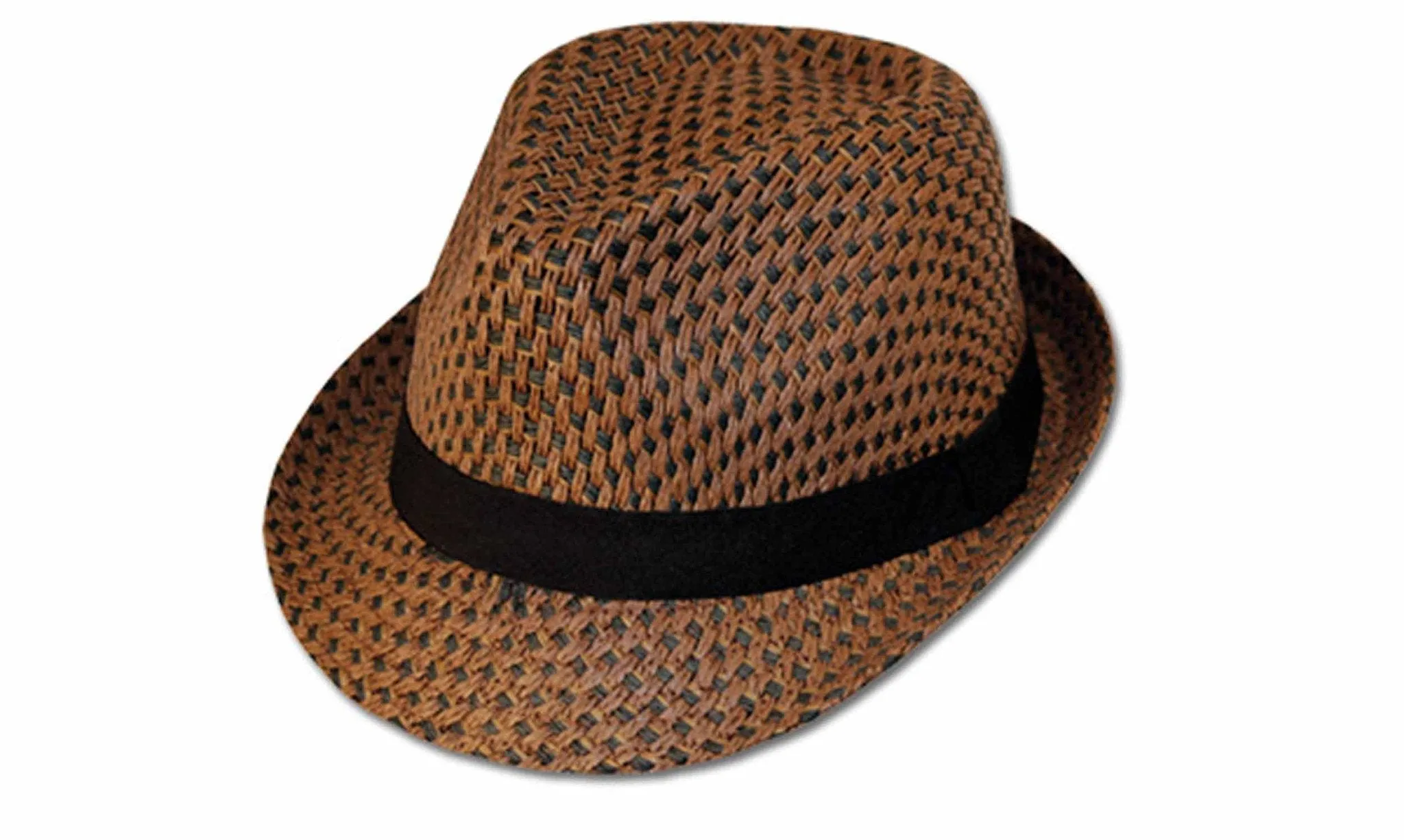 Sakkas Black Band Braided Straw Fedora