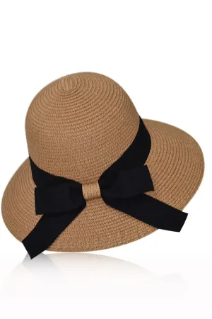 Sekota Beige Straw Beach Hat with Ribbon