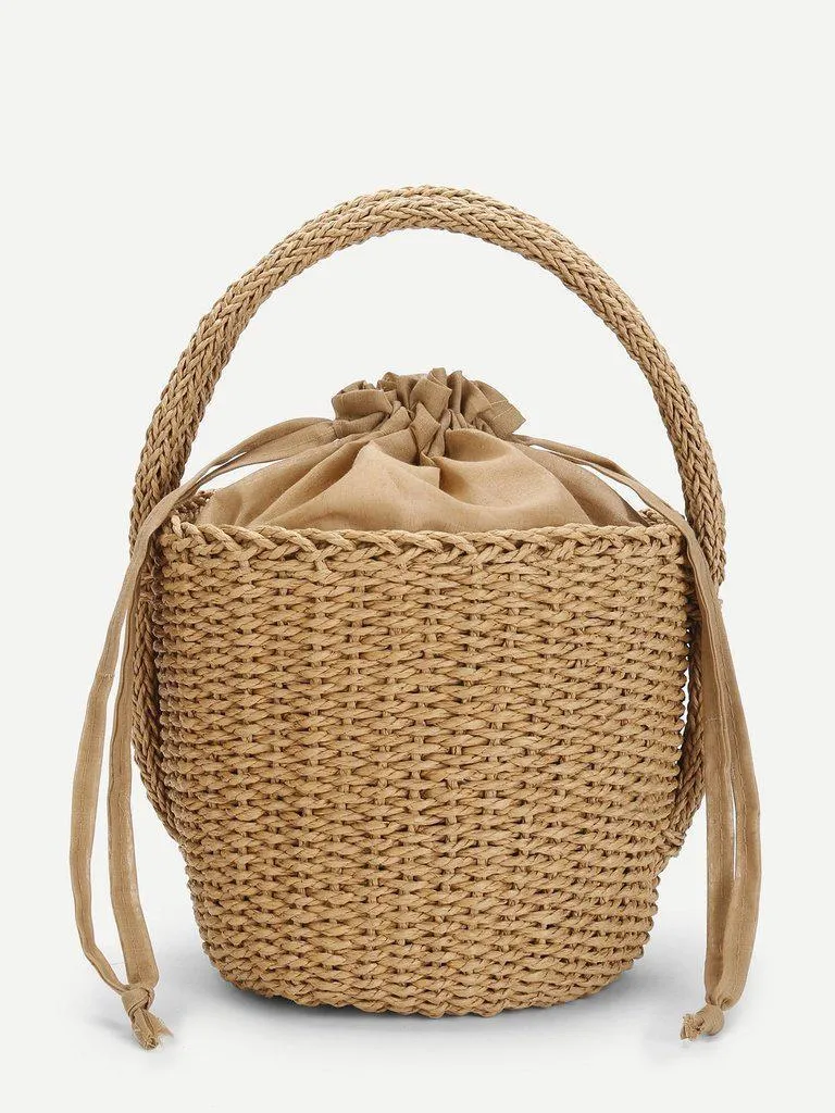 Straw Bucket Bag