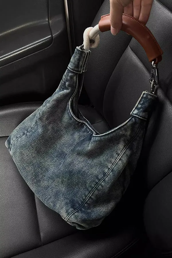 Stylish Distressed Denim Tote Bag