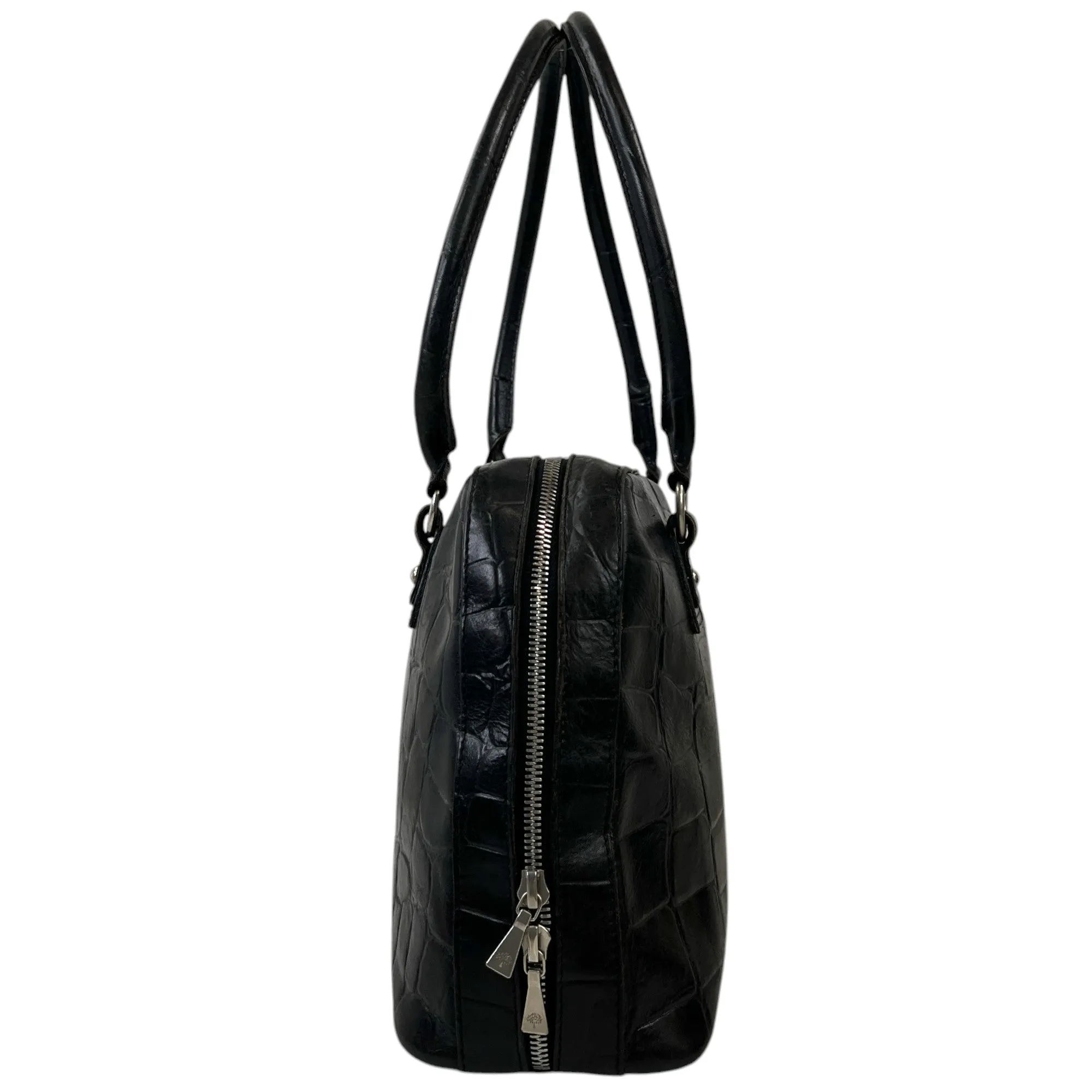 Women's Embossed Logo Handbag Black