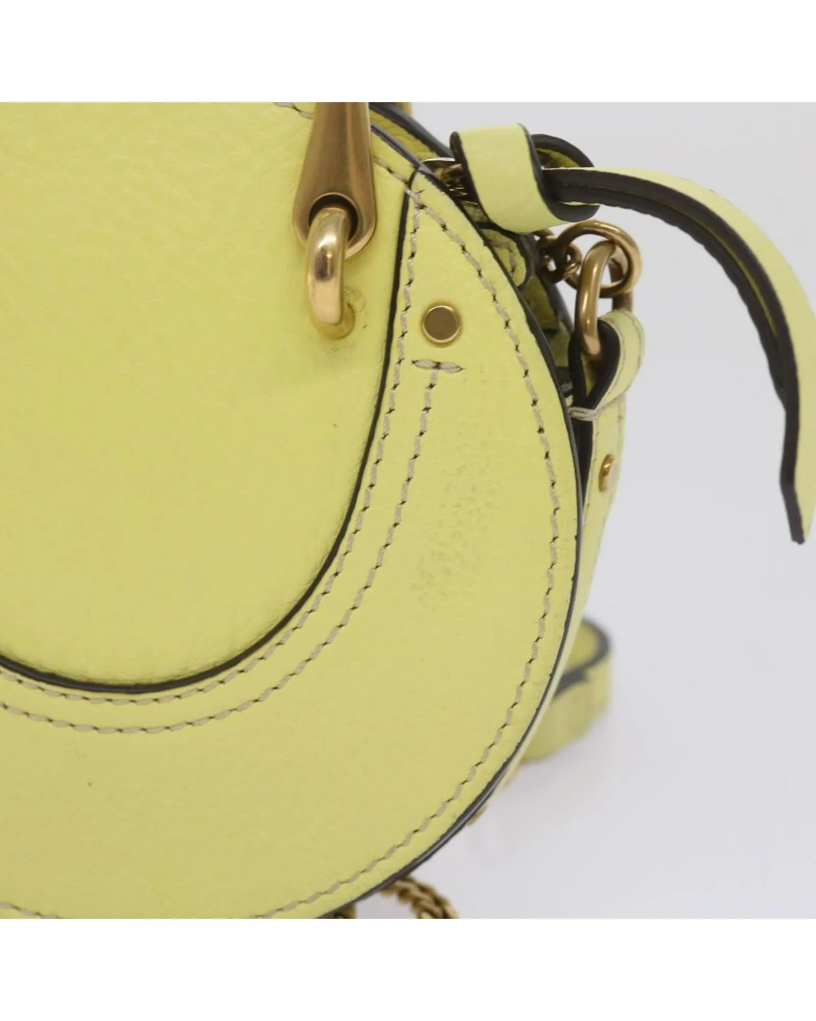 Yellow Suede Leather 2-Way Hand Bag