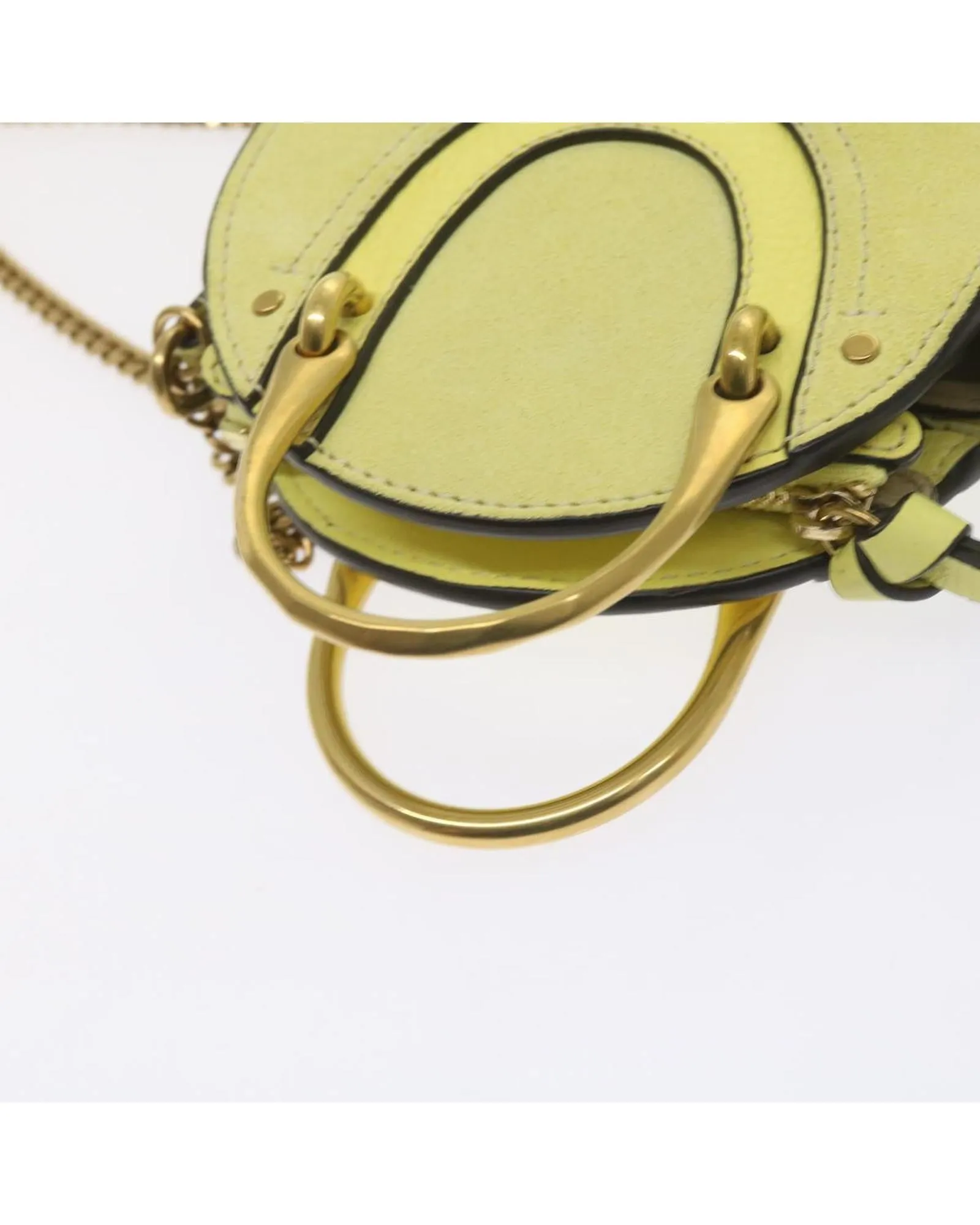 Yellow Suede Leather 2-Way Hand Bag