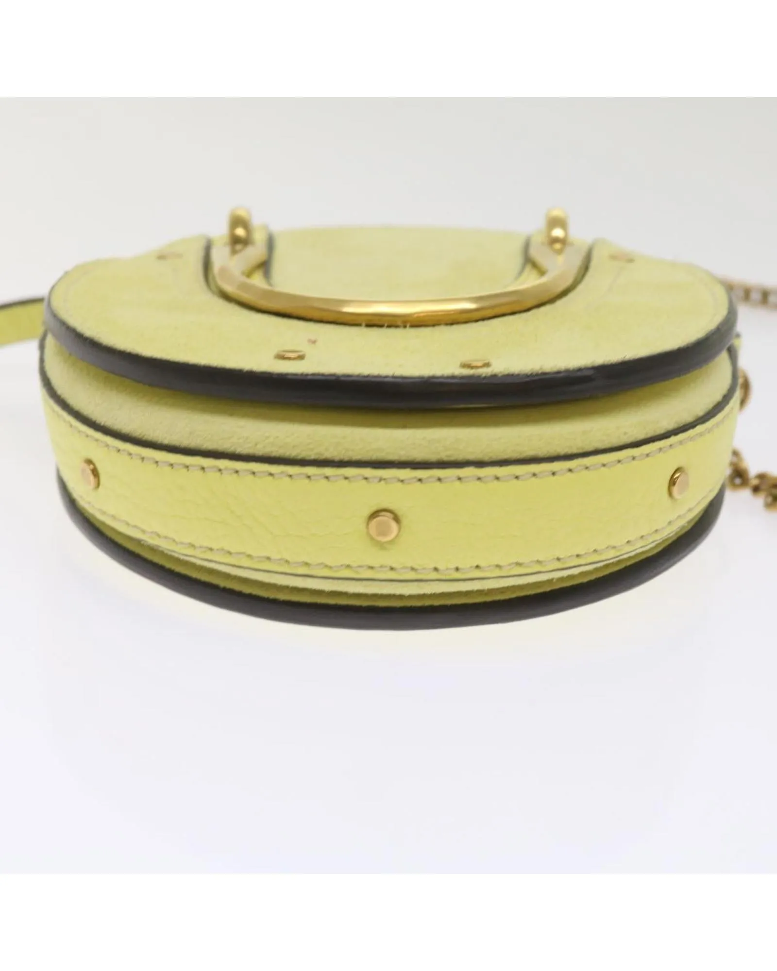 Yellow Suede Leather 2-Way Hand Bag